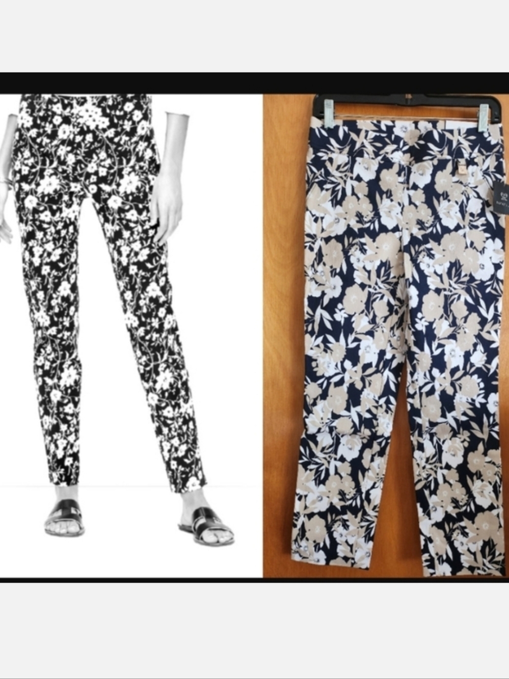 Raffaella Comfort Fit Stretch Waistband Pull on Styling Navy Color Size4 Cropped